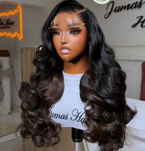 Perruque de cheveux humains ondulés HD Pure Donor 350g 300%DD Vietnam Ruili entièrement tissée à la main pour Lace Front Long Lace Vente en gros - Product Image 4