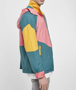 Free Design logo Color Block Custom Made Vintage Jacket Lightweight Mens Retro <strong>80s</strong> 90s Embroidery <strong>Windbreaker</strong> Jacket for Men - Product Image 3