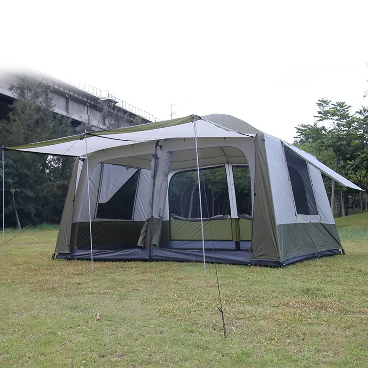Outdoor 8 Person Big Tent for Family Two Rooms One Hall
