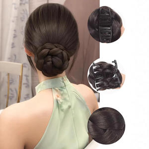 Peluca de cabello trenzado de fibra Kanekalon, 10cm, 96g, estilo natural para mujer, accesorios para el cabello con clips - Product Image 3