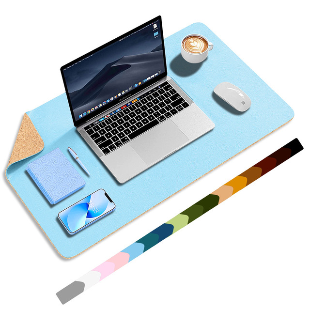 Factory Spot Leather Cork Dual Desk Mat Sewing Waterproof Non-slip Writing Pad Large Cork Mouse Pad Leather Desk Pad Protector
