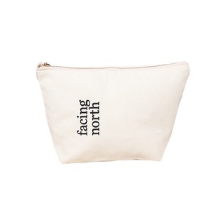 Bolsa de Cosméticos de Lona con Cierre de Cremallera, Estilo Minimalista, Estampado de Letras, Tamaño Pequeño, Almacenamiento Práctico - Product Image 1