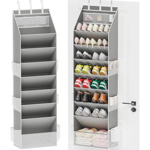 Over The Door Shoe Organizer 8 Compartments Hanging Closet Storage Foldable For Shoes And Cleaning Supplies - Product Image 1