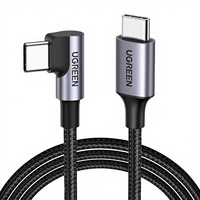 Kabel USB-C ke USB-C UGREEN Sudut Kanan 60W Pengisian Cepat 90 Derajat untuk iPhone 17/16 MacBook Pro/Air iPad Pro