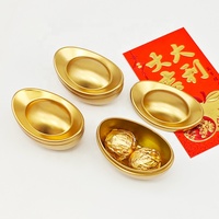 Boîtes métalliques en fer blanc de luxe en forme de lingot d'or pour l'emballage de cadeaux artisanaux et de chocolats (vente en gros)