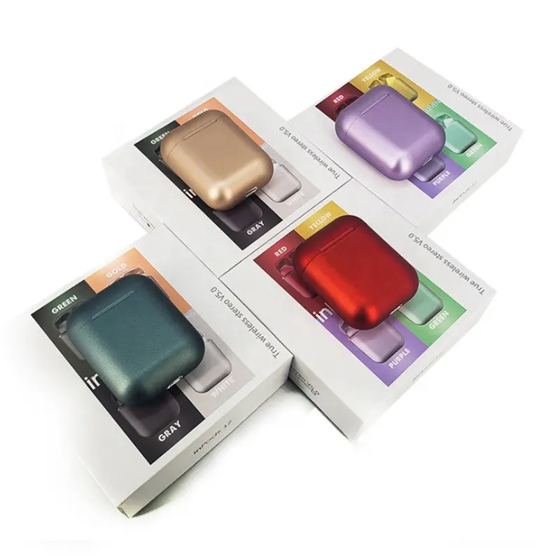 2020 Neue bunte Metall farbe i12 Wireless Ear phone Headset Metallic Inpods 12
