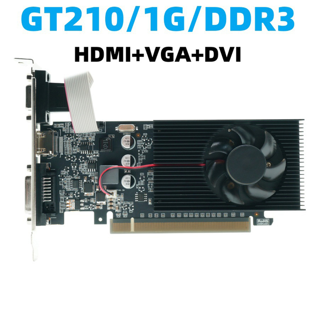 New GT210 1GB DDR3 Discrete Graphics Card with Fan Cooling for Desktop Use High-Definition Video and Office Work China