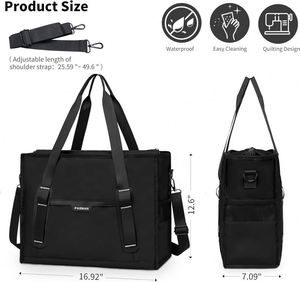 Sac à main en cuir Oxford et nylon pour femme, fabriqué en usine BSCI, avec grand porte-monnaie, sac à bandoulière de voyage - Product Image 5
