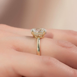 Anello con Diamante Coltivato in Laboratorio Certificato IGI, <span class=keywords><strong>Oro</strong></span> 10K 14K 18K, Taglio Ovale, Anello di Fidanzamento VVS Solitario, Gioiello da Matrimonio per Donne - Product Image 3