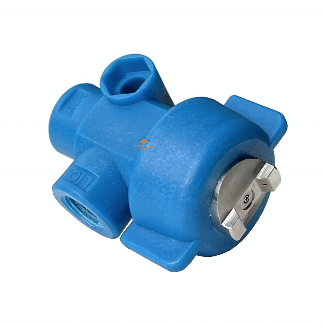 1/8 F синяя пластиковая мини-насадка для давления или сифона, пневматический распылитель для внешнего смешивания, плоский вентилятор, Форсунка для распыления тумана