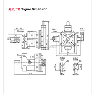 Bomba de paletas hidráulica Jiangsu HY80Y-RP (LP) Serie HY-RP (LP) de 1 etapa, conexión de 1/4 pulgada, 0.5-100 bar - Product Image 6
