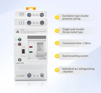 Saklar Transfer Otomatis EcoNewlink 230V 63A 2P Dual Power ATS Waktu Transfer Sejuta Detik DIN Rail untuk Cadangan Generator