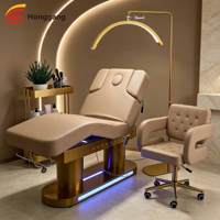 Table de massage électrique de luxe à 4 moteurs pour spa facial, lit de beauté pour salon de beauté, cosmétique, maquillage des sourcils