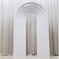 Décoration et fournitures de mariage BYXC – Arche de scène en métal blanc de luxe durable pour événements, support de panneau de toile de fond en fer pour décoration de fête de mariage – Vente en gros