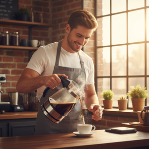 Carafe à café arabe en verre de 0,5 L, usage professionnel pour café, avec poignée en plastique durable, petit appareil de cuisine - Product Image 1