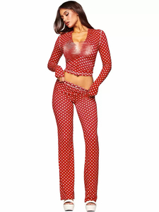 Ensemble 2 pièces décontracté pour <span class=keywords><strong>femme</strong></span>, <span class=keywords><strong>pantalon</strong></span> évasé à manches longues à capuche imprimé, en <span class=keywords><strong>velours</strong></span> extensible/coton, collection hiver - Product Image 5