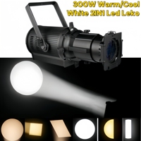 Projecteur de Scène LED Leko 2-en-1 300W Blanc Chaud/Froid DMX512 pour Église, Théâtre, Studio, Télévision