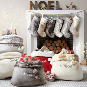 Reusable Luxury Christmas Decoration Gift Candy Bag Sublimation Blank Velvet <strong>Santa</strong> <strong>Sacks</strong> With Pom Pom <strong>Large</strong> Size New Design - Product Image 2