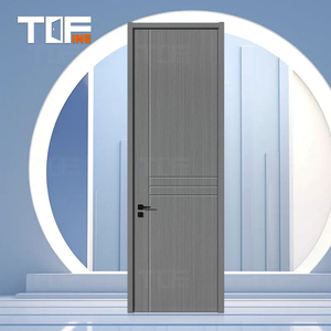 Film de revêtement PVC imperméable prix d'usine noir bois plastique composite bureau maison Villa chambres intérieur creux claque WPC portes - Product Image 2