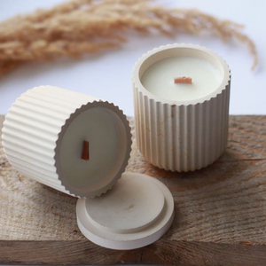 C & H pot de <span class=keywords><strong>ciment</strong></span> en céramique Signature bougie en béton blanc/noir/gris <span class=keywords><strong>ciment</strong></span> brûler bol mèche en bois fissuration bougeoir - Product Image 1