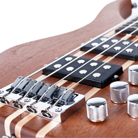 Guitare basse électrique haut de gamme à 5 cordes avec manche traversant le corps, micros actifs de haute qualité, corps en acajou massif