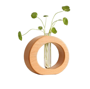 <span class=keywords><strong>Vase</strong></span> à fleurs décoratif en <span class=keywords><strong>bois</strong></span> et verre écologique <span class=keywords><strong>avec</strong></span> tubes à essai, pot hydroponique moderne pour fleurs fraîches coupées, <span class=keywords><strong>vase</strong></span> en <span class=keywords><strong>bois</strong></span> - Product Image 1