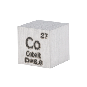 Cobalt Cube-Cubes d'éléments métalliques-Ensemble de cubes de densité gravés au laser pour une collection de tableaux périodiques d'éléments - Product Image 1