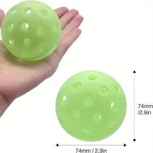 MOZKUIB 12pcs Luminous Pickleball 40 Holes Outdoor Pickleball With Net Bag Glow In The Dark Ball For Indoor And Outdoor