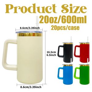 US Warehouse Stainless Steel <b>Mirror</b> Gold Plated 20oz Xmas Tumbler Mug with Removable <b>Plastic</b> Handle for Laser Engraving - Product Image 3