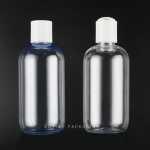 Empty Clear PET Bottle Disc Top Cap Bottles Shampoo 250ml Bottle Screen Printing ECO Friendly Packaging OEM .ODM