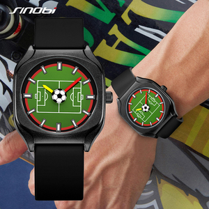 Montre à quartz <span class=keywords><strong>pour</strong></span> homme avec bracelet en silicone souple, style football, étanche 3 ATM, boîtier 20*20MM, boucle ardillon, emballage OEM - Product Image 2