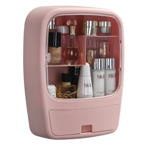 Wall Mounted Cosmetic Storage Box With Drawer Multi Compartment Transparent Cover For Bathroom Makeup Organizer - Product Image 5