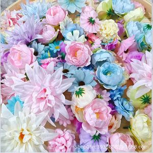 Ensemble de fleurs artificielles, couronnes de fleurs en soie, matériaux de bricolage, accessoires Hanfu, décoration de mariage, style nordique, style crème, Wabi Sabi - Product Image 2