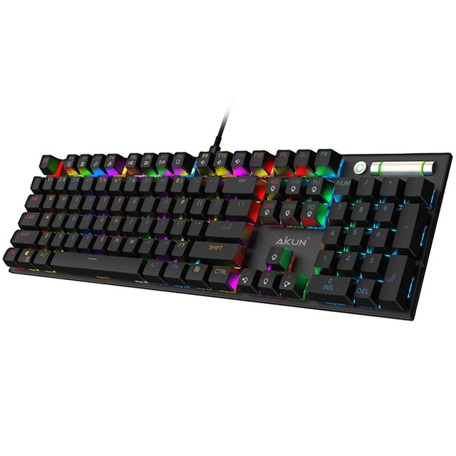 AIKUN GX9100 Wired RGB Backlight Gaming Keyboard Mechanical Switches Multimedia Full Size Volume Control Type-C Port