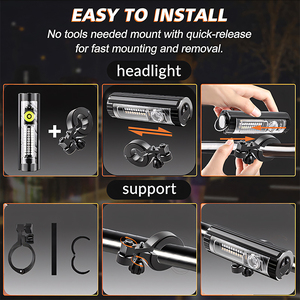 1000 lumen XPG + Red Blue <span class=keywords><strong>LED</strong></span> được xây dựng trong 1800mAh có thể sạc lại Type-C xách tay IPX4 không thấm nước MTB xe đạp leo núi phía trước ánh sáng 300m - Product Image 2