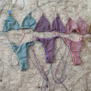 Yanyi Rainbow Print Bikini Heart Accesorios Bikini con Diamond Head Band Bikini Traje de baño - Product Image 2