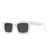 Lunettes de soleil tendance 2026 : Monture rectangulaire vintage de marque, verres colorés, style carré, idéales pour l'été
