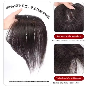 Extensiones de flequillo postizas con clip Topper Wigs, flequillo de <span class=keywords><strong>cabello</strong></span> <span class=keywords><strong>natural</strong></span> para mujeres - Product Image 3
