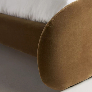 Italian Simple Villa Fabric Velvet Bedroom Double Bed Home Hotel Customized 1.8/2.0 Queen King Size Soft Backrest Bed <strong>Furniture</strong> - Product Image 4