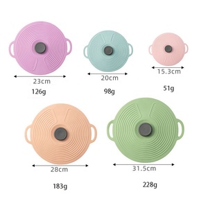 Dual Color Anti <strong>Overflow</strong> Sealing Silicone Pot <strong>Cover</strong> Oil Shielding Silicone Lid Spill Stopper <strong>Cover</strong> for Pot Pan - Product Image 4