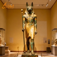 D & Z Art Group Statue d'Anubis en bronze coulé d'art ancien égyptien d'extérieur personnalisé pour la décoration de jardin ou la présentation de musée