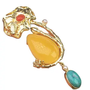 Blossom flowers agate pendant.Turquoise pendant.ruby/red garnet pendant necklace for women