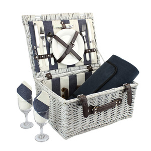 Giỏ Mây Đựng Đồ Kingwillow Giá Rẻ, Giỏ Đan Lát Cách Nhiệt Đựng Thực Phẩm Dã Ngoại Có Nắp Gỗ Di Chuyển Được - Product Image 1