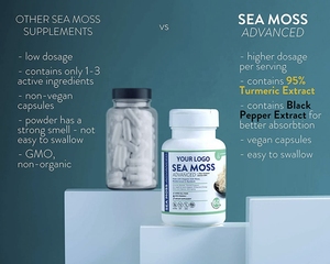 Private Label No Gummy Non GMO Bladderwrack Burdock Organic Irish <strong>Seamoss</strong> Sea Moss Capsules Pills <strong>Tablets</strong> - Product Image 2