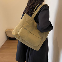 Sac fourre-tout en nylon lavable résistant à l'eau pour femme, grand sac à bandoulière personnalisé en usine pour étudiants, cours et courses quotidiennes
