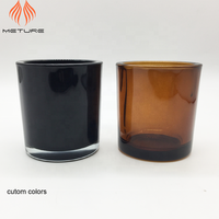 METURE 6oz Schwarzes Bernsteinfarbenes Dickwandiges Glas-Kerzenglas - Hitzebeständig, Individuelle Farben Verfügbar für Heimdekoration und Hochzeiten