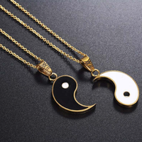Cadeaux de la Saint-Valentin pour les meilleurs amis, 1 paire de colliers Tai Chi, collier avec pendentif Yin Yang pour couple, bijoux