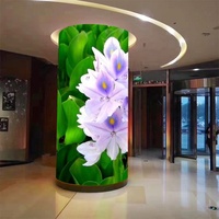 Écran LED cylindrique flexible d'intérieur 4K, affichage unique, colonne, écran publicitaire incurvé personnalisé pour pilier, mur LED circulaire