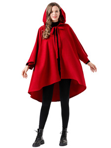 Capa <span class=keywords><strong>de</strong></span> Cosplay <span class=keywords><strong>de</strong></span> Poliéster Estilo Bruja Oscura <span class=keywords><strong>de</strong></span> <span class=keywords><strong>Caperucita</strong></span> <span class=keywords><strong>Roja</strong></span> para Mujer Adulta, para Halloween, con Lazos - Product Image 3
