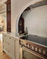 Armários de Cozinha Modernos Vermonhouzz Personalizados em Madeira Maciça de Nogueira Preta Natural com Ilha - Os Mais Populares Recentemente